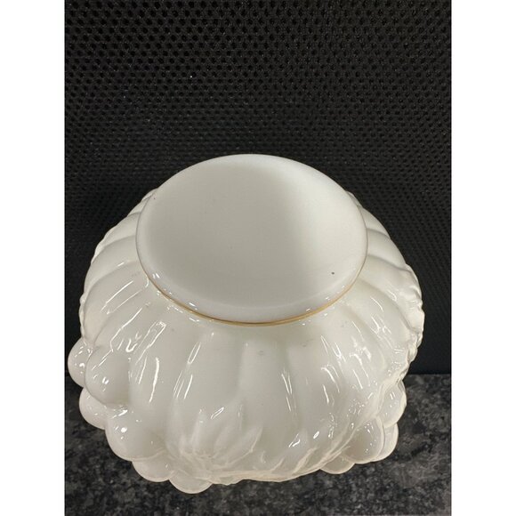 Vintage Grape Cluster Milk Glass Decanter With Gold Accents & Stopper - Picture 8 of 9